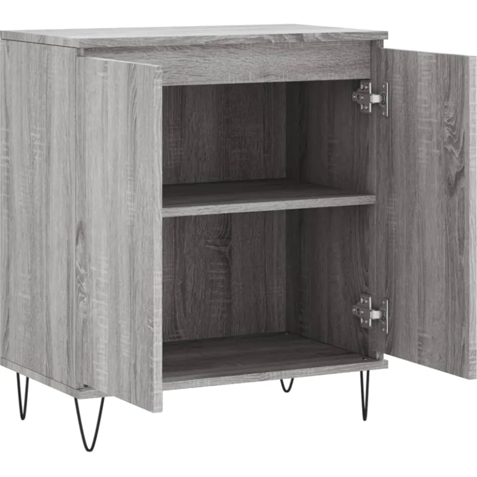 vidaXL Dressoir 60x35x70 cm bewerkt hout grijs sonoma eikenkleurig, foto 4