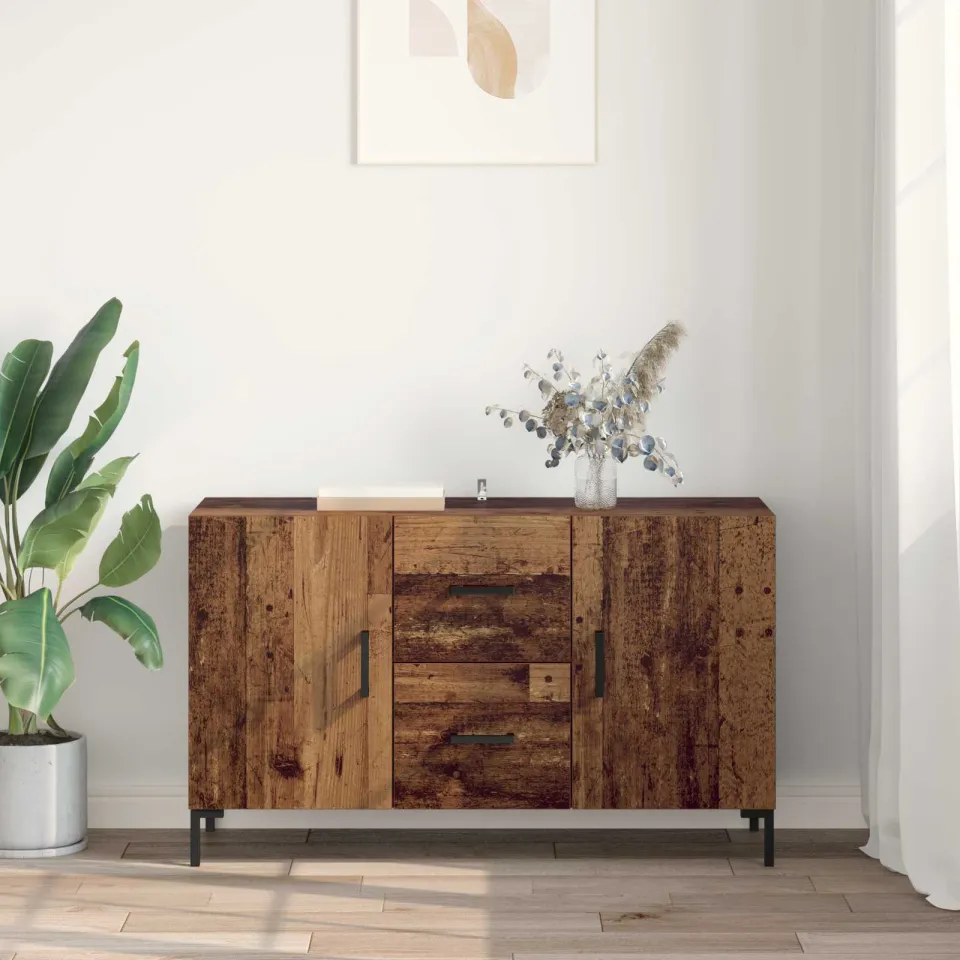 vidaXL Dressoir Oud Hout 100 x 36 x 60 cm Bewerkt hout bruin, foto 3
