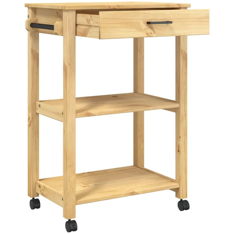 vidaXL Keukentrolley MONZA 60x40x88,5 cm massief grenenhout honingwas bruin, foto 4