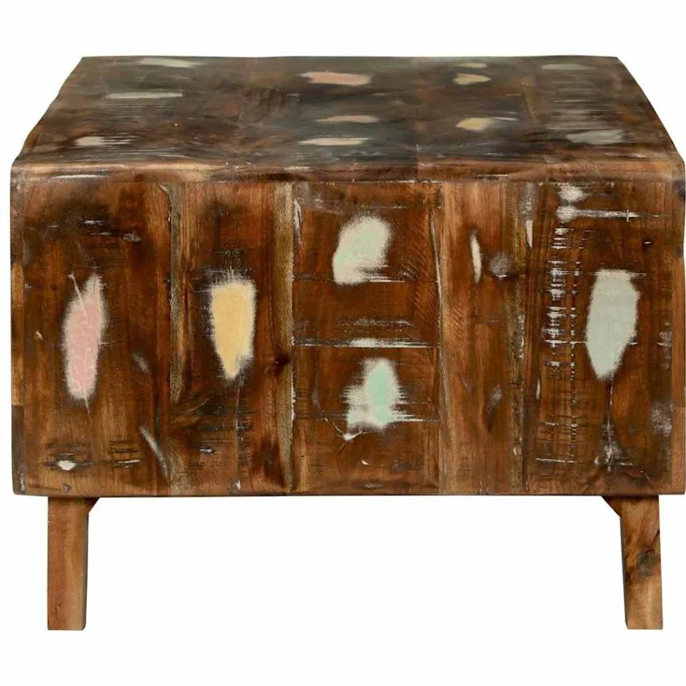 vidaXL Salontafel Multikleur 90 x 50 x 35 cm Massief Gerecycled Hout meerkleurig, foto 3