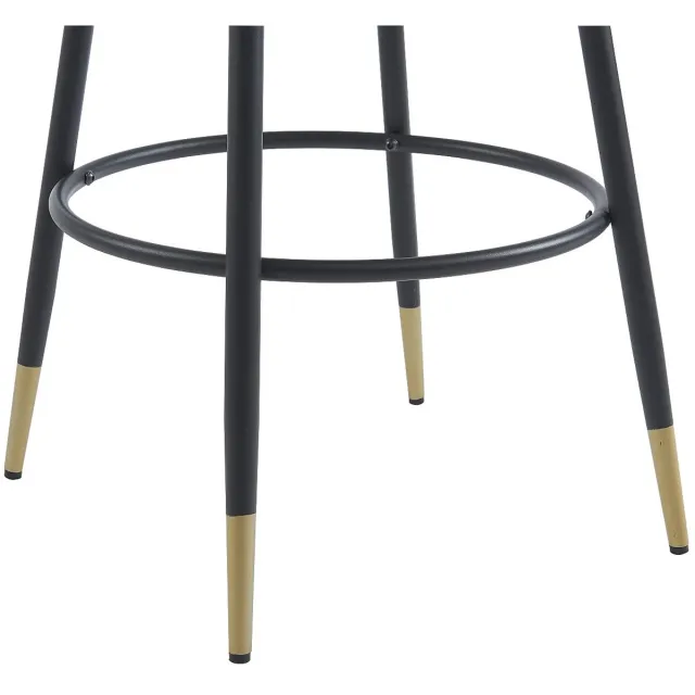 Vente-unique Set van 2 barkrukken in fluweel en metaal - Beige - ELIRAM L 49 cm x H 96 cm x D 58 cm