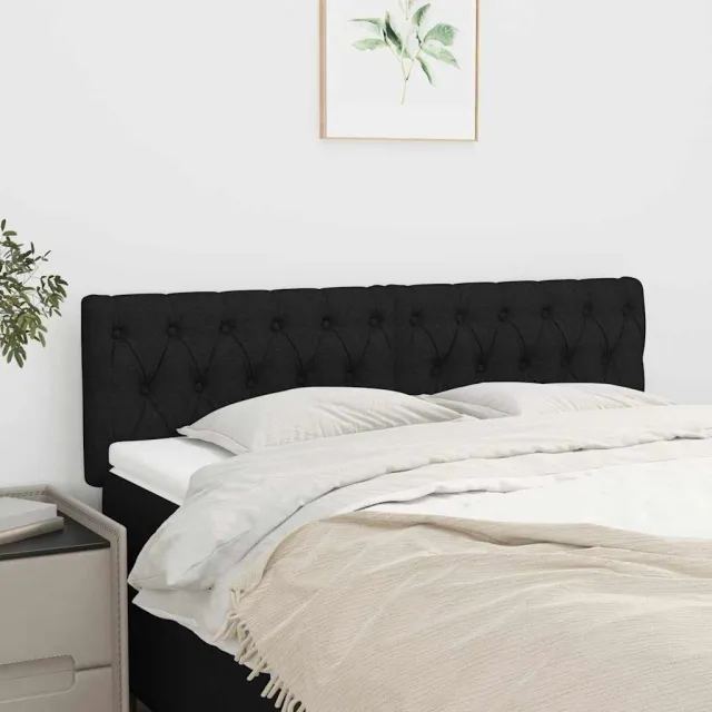 vidaXL Hoofdborden 144x7x78/88 cm stof zwart
