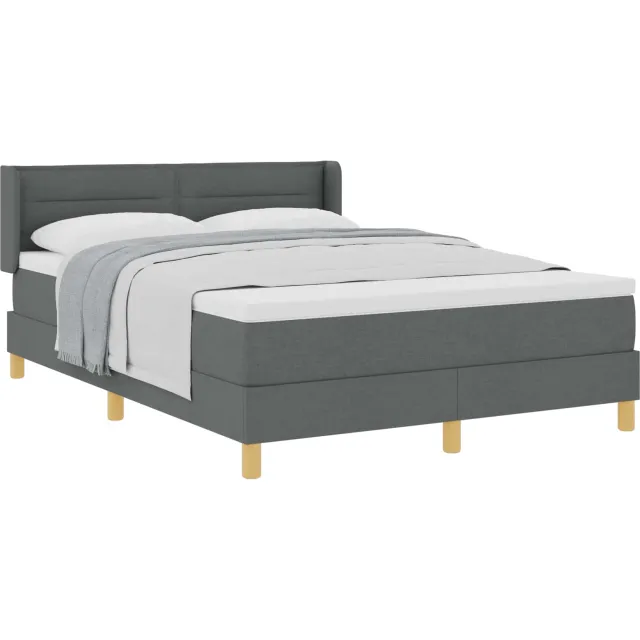 vidaXL Boxspringbed met matras Donkergrijs 200 x 160 cm Stof