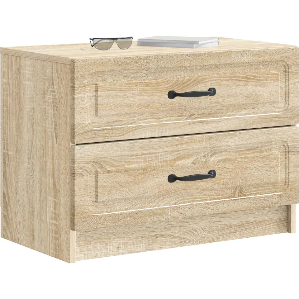 vidaXL Nachtkastje Sonoma Eiken 62 x 34,5 x 44,5 cm Bewerkt hout, foto 3