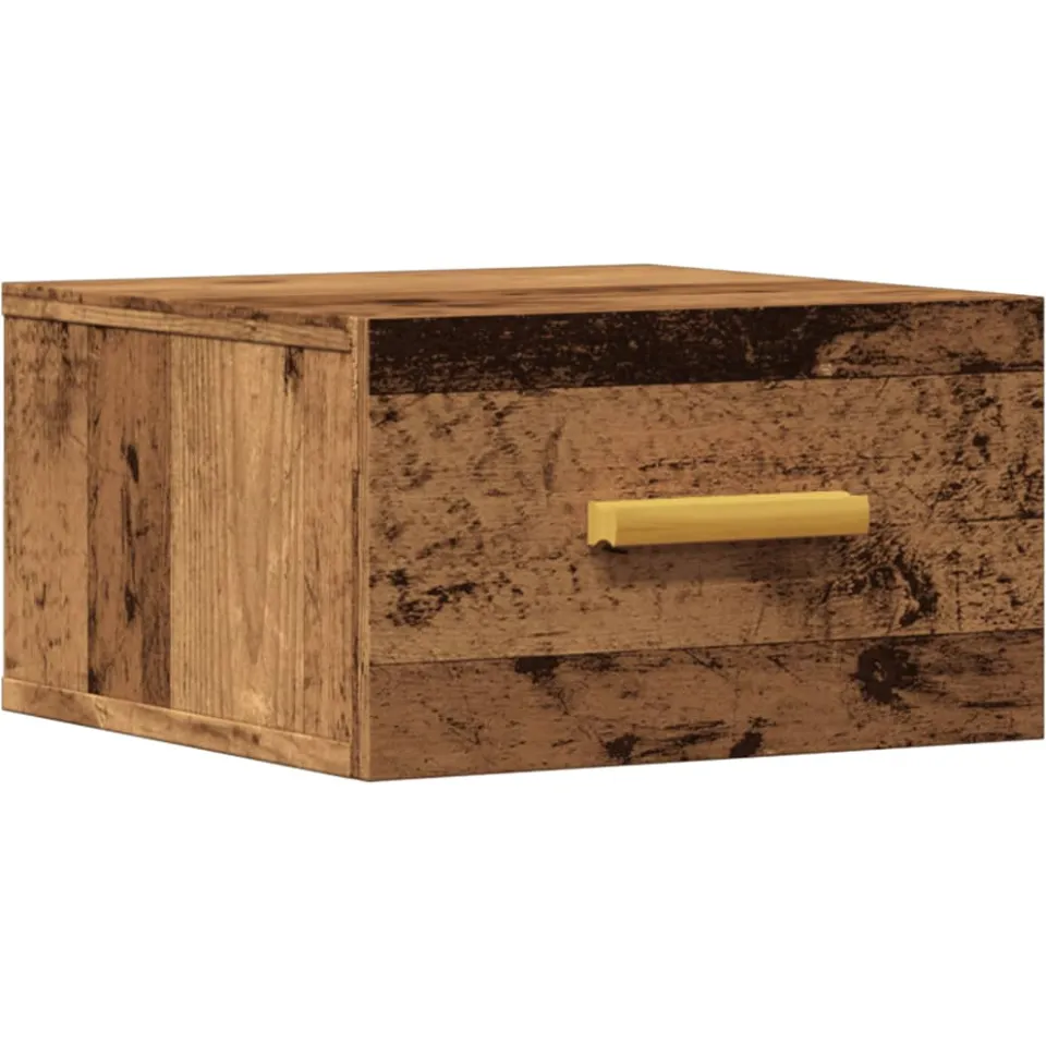 vidaXL Nachtkastje wandgemonteerd 35x35x20 cm oud houtkleurig bruin, foto 3