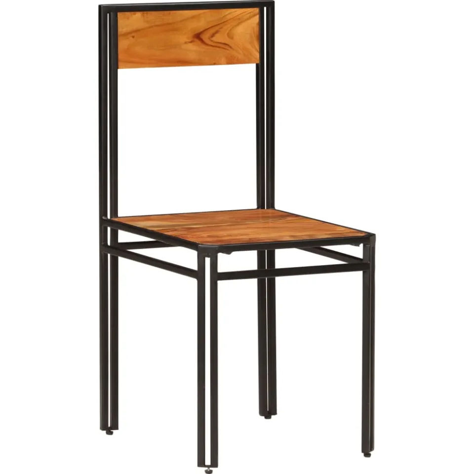 vidaXL Eetkamerstoelen 2 st massief acaciahout bruin, foto 2