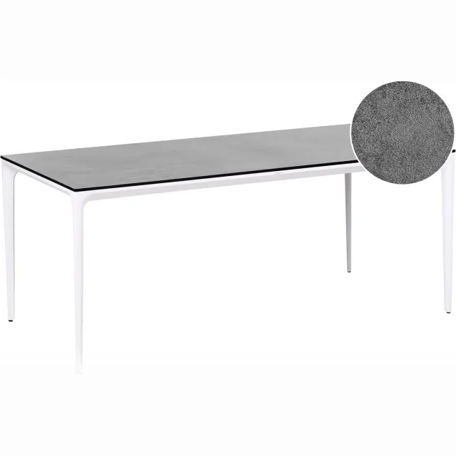 Beliani SOVARETO - Tuintafel - Wit/Donkergrijs - HPL/Aluminium
