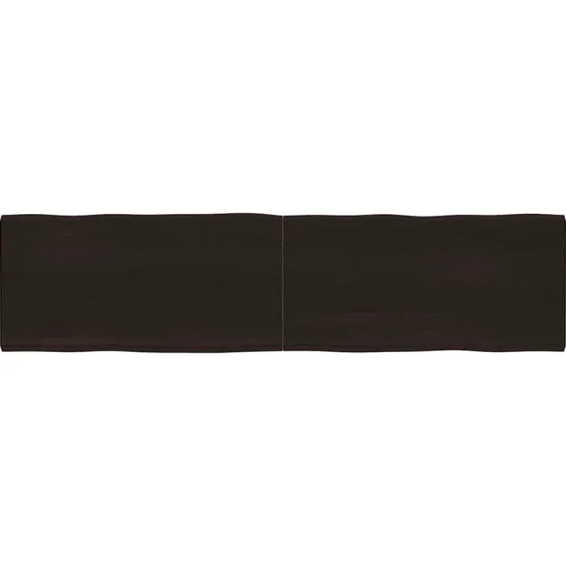 vidaXL Tafelblad natuurlijke rand 200x50x(2-6)cm eikenhout donkerbruin, foto 2