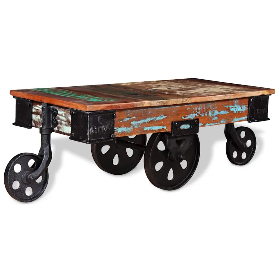 vidaXL Salontafel 90x45x35 cm gerecycled hout Bruin