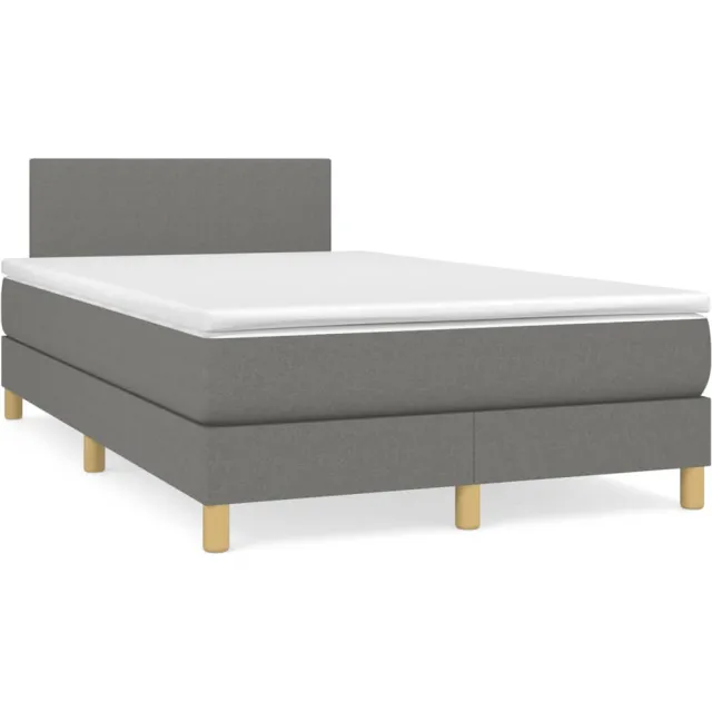 vidaXL Boxspring met matras stof donkergrijs 120x190 cm grijs