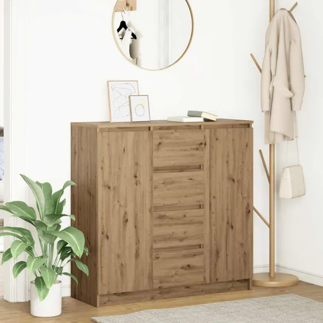 vidaXL Dressoir met lades 100,5x35x98,5 cm spaanplaat artisanaal Bruin