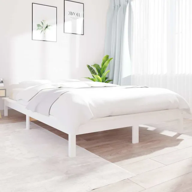 vidaXL Bedframe massief grenenhout wit 180x200 cm