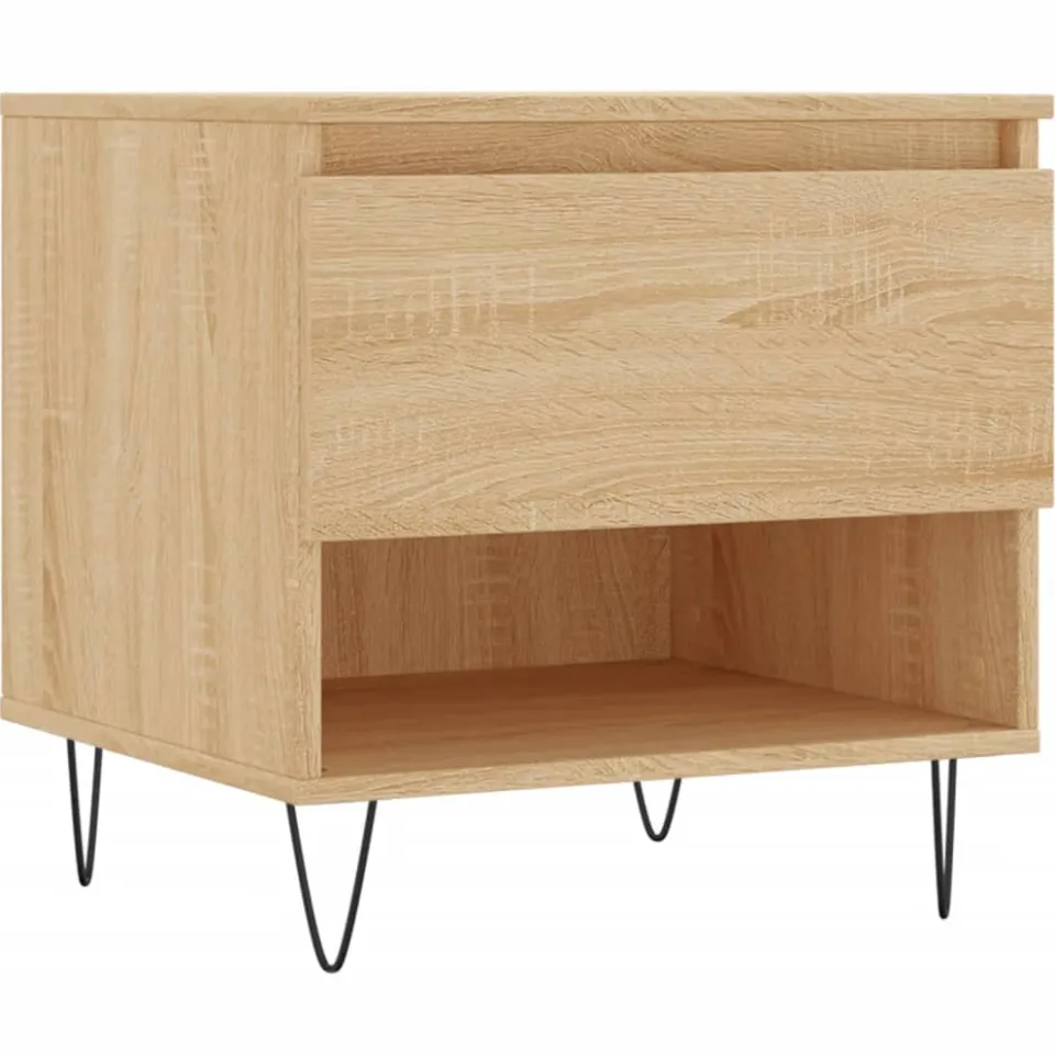 vidaXL Salontafels 2 st 50x46x50 cm bewerkt hout sonoma eikenkleurig
