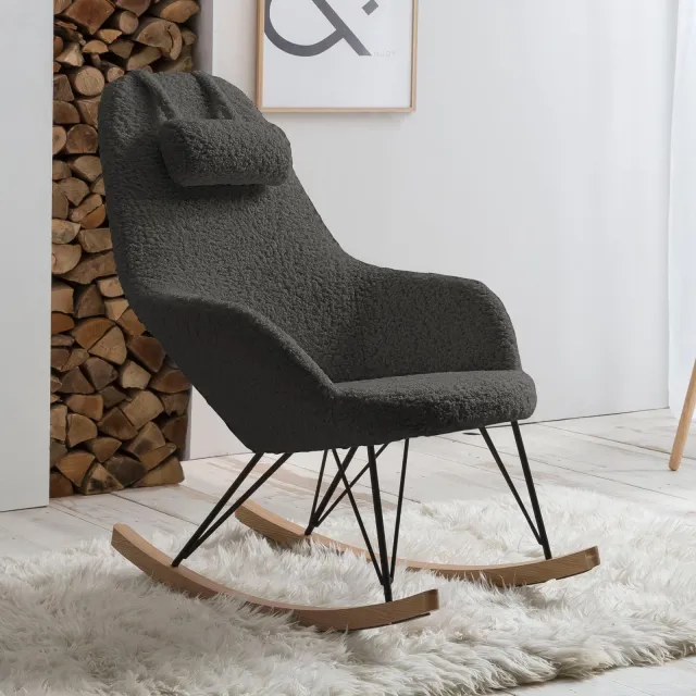 Artistiq Living schommelstoel Carly grijs, foto 2