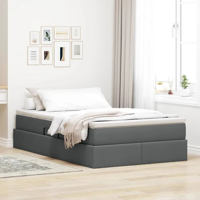 vidaXL Opslag bed met matras Donkergrijs 120 x 200 cm Polyester