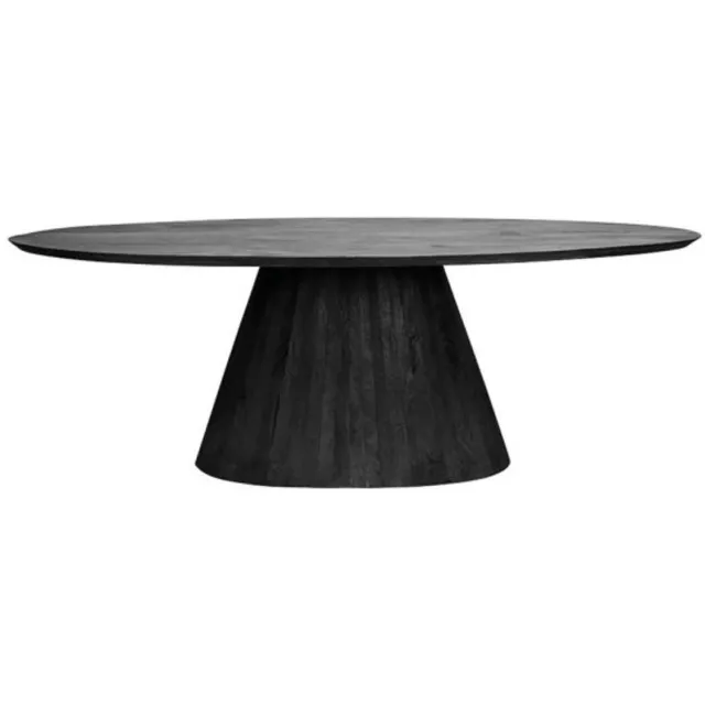 Tower Living Eettafel Premana - Ovaal Zwart Hout - 240x120x77cm