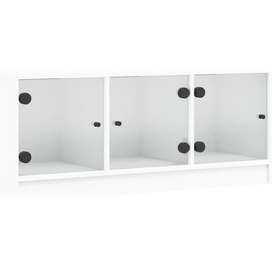 vidaXL Tv-meubel met glazen deuren 102x37x42 cm wit