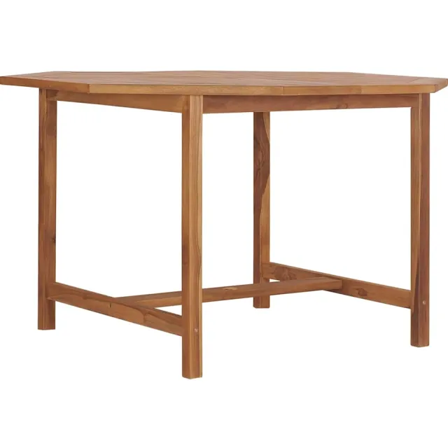 vidaXL Tuintafel 110x110x75 cm massief teakhout bruin