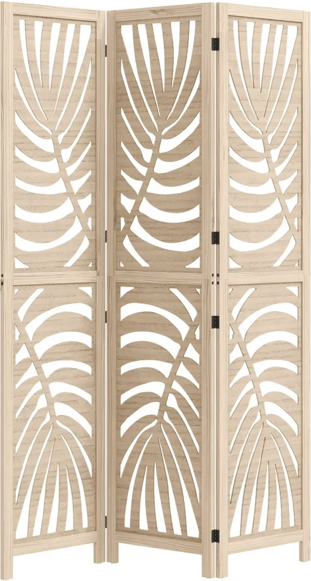Homcom Kamerscherm - Paulowniahout - 120x1,7x170cm - Natuurlijk hout