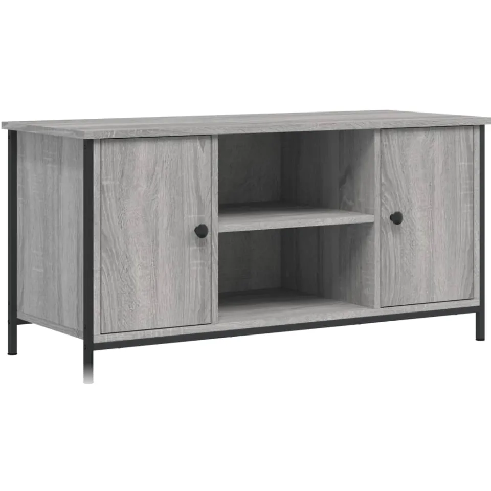 vidaXL Tv-meubel 100x40x50 cm bewerkt hout grijs sonoma eikenkleurig, foto 3