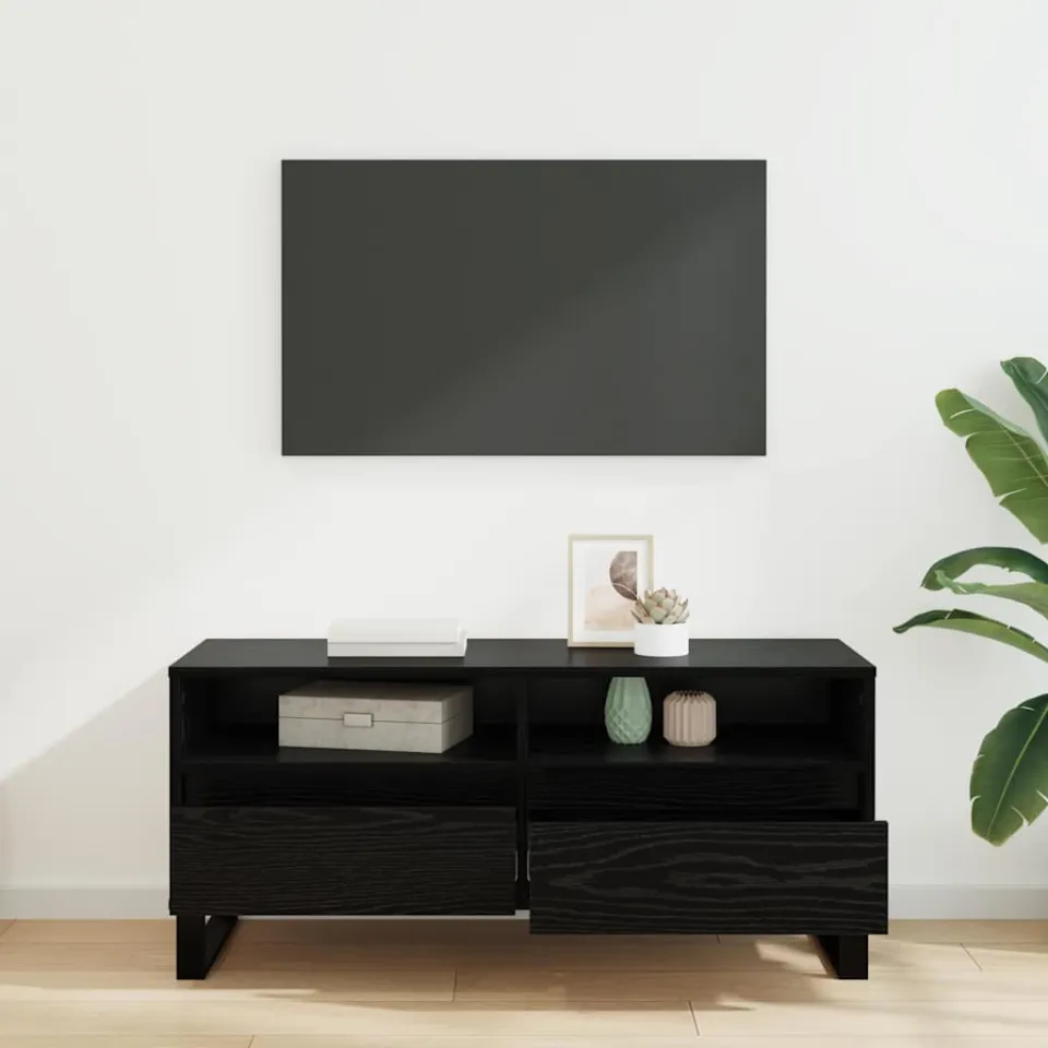 vidaXL TV-kast met lade Zwart Eiken 100 x 34,5 x 44,5 cm, foto 3