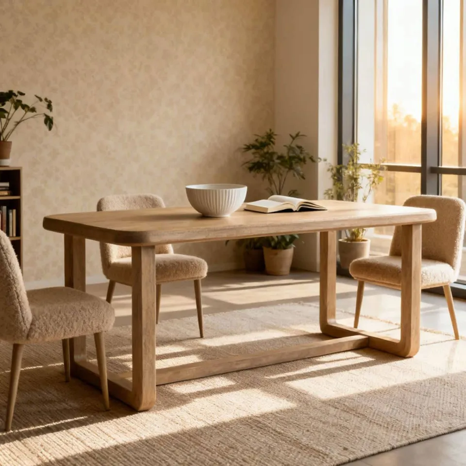 Giga Meubel Eettafel Loja - Rechthoek Naturel Mangohout - 200x90x76cm, foto 3