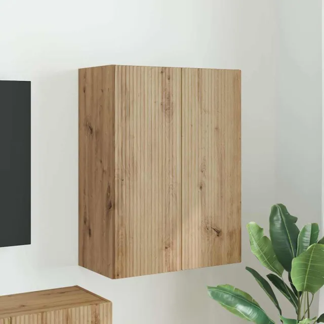 vidaXL TV-wandkast 59,5 x 31 x 80 cm Artisan Eiken Bewerkt hout Bruin
