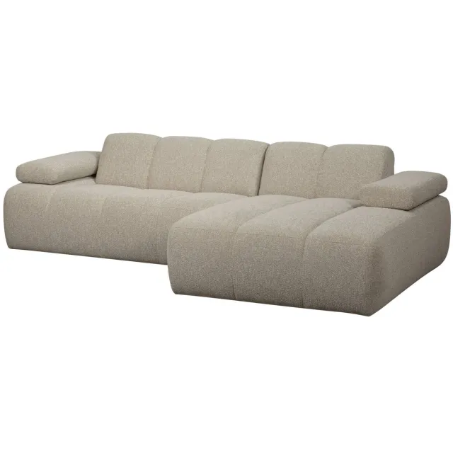 WOOOD Mojo Chaise Longue Bank Rechts - Bouclé - Beige Melange