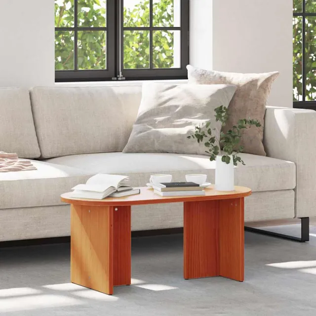 vidaXL Salontafel Wasbruin 80 x 39,5 x 35 cm Massief grenenhout bruin, foto 2