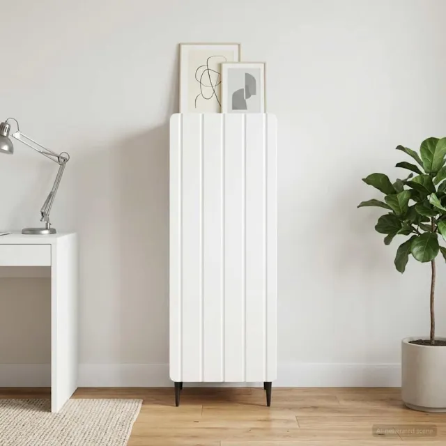 vidaXL Dressoir Hoogglans Wit 34,5 x 33 x 92 cm Bewerkt hout