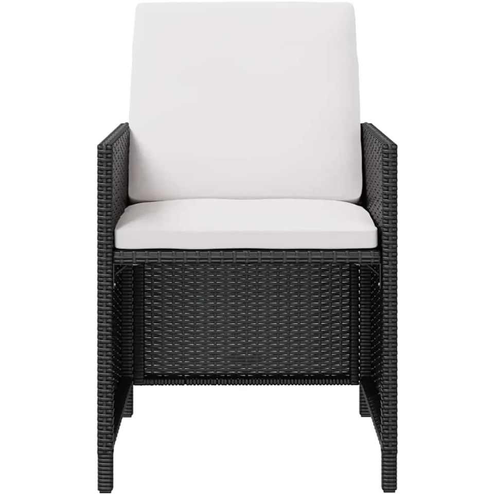 vidaXL 9-delige Tuinset poly rattan en acaciahout zwart, foto 4