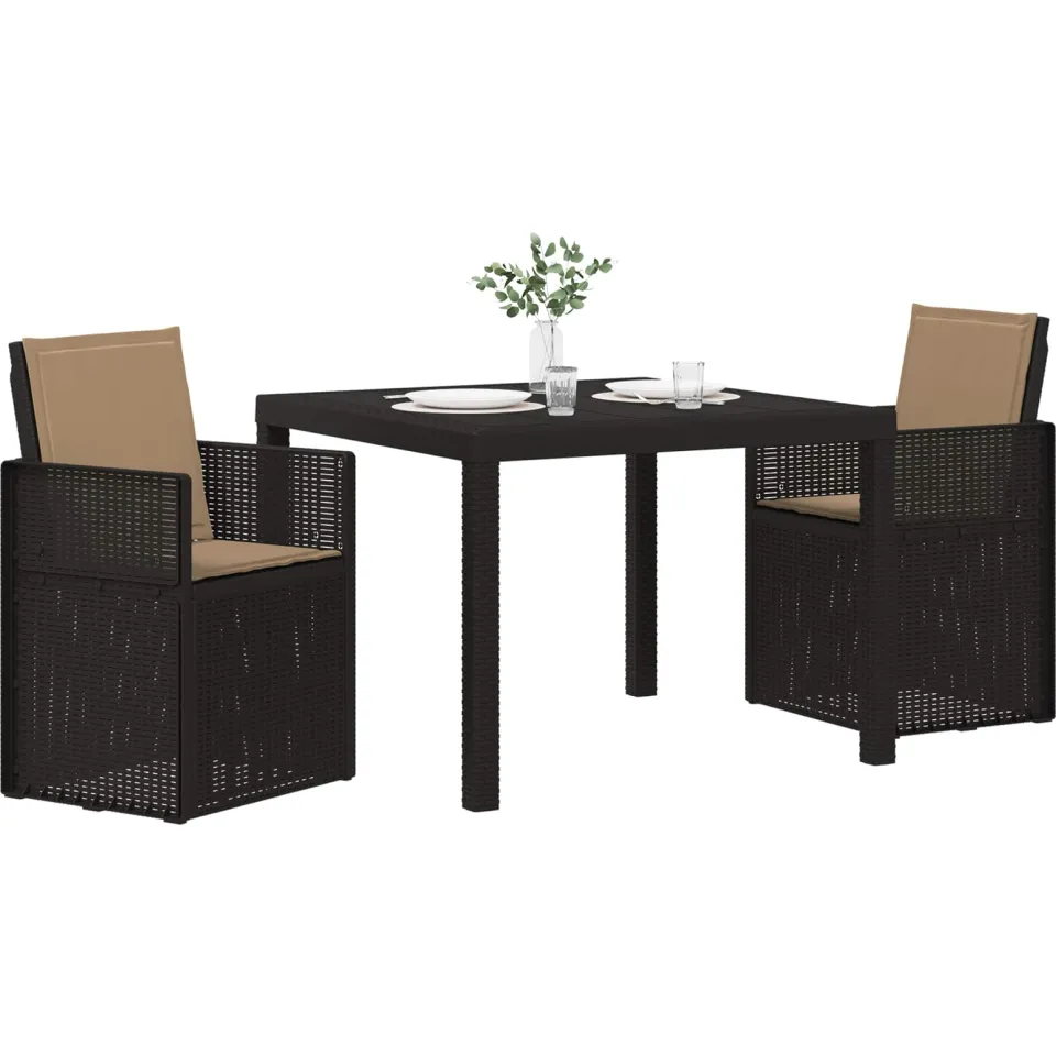 vidaXL Tuin eettafelset 3 st Antracietkleurig en taupe PP, foto 3