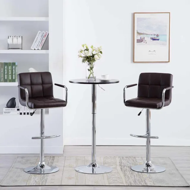 vidaXL Barstoelen 2 st kunstleer bruin, foto 2