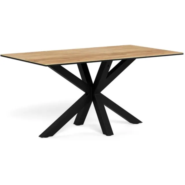 Giga Living Eettafel Luno Keramiek Eiken Zwart 160cm - Giga Living Naturel