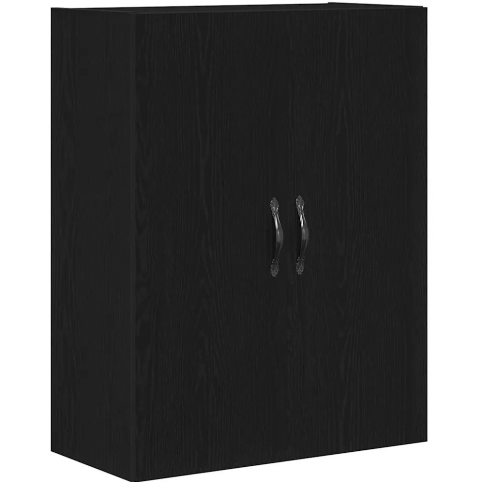 vidaXL Wandkast Zwart Eiken 69,5 x 34 x 180 cm Bewerkt hout, foto 3