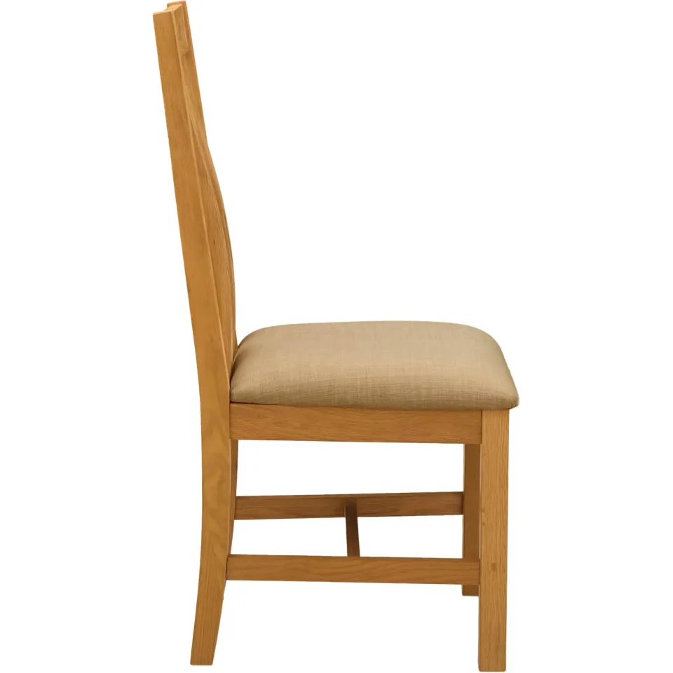 vidaXL Eetkamerstoel BERGEN 2 st Massief Eikenhout Beige, foto 4