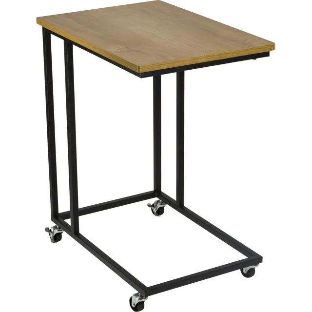 Erro Bijzettafel op wieltjes - 50x35x60cm - inclusief pootjes voor gebruik zonder wielen Bruin