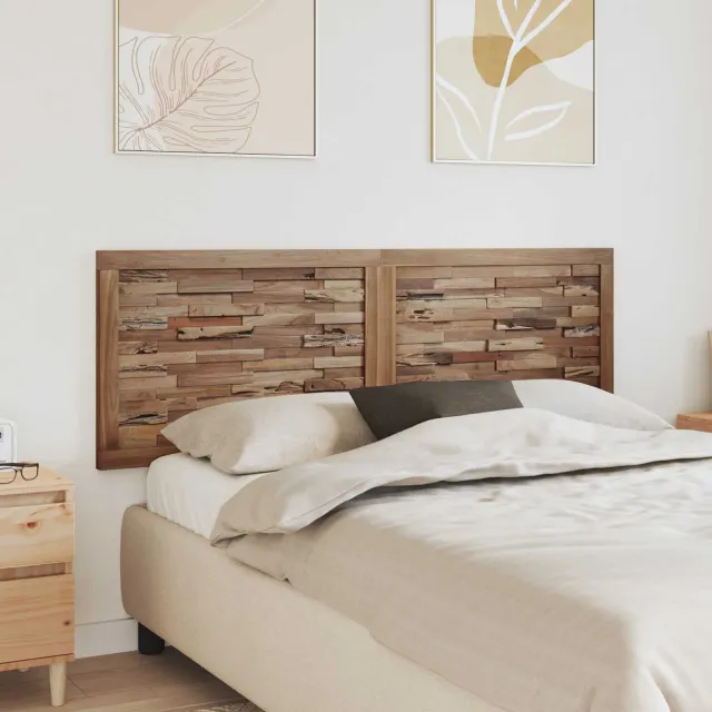 vidaXL Bed Hoofdbord Naturel Massief Teakhout Bruin