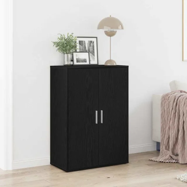 vidaXL Dressoir Zwart Eiken 60 x 31 x 84 cm Bewerkt hout, foto 2