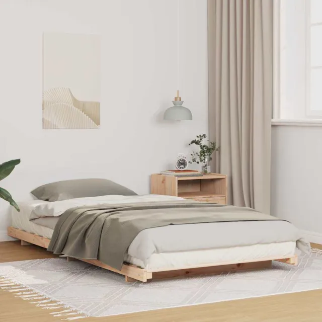 vidaXL Bedframe Bruin 75 x 190 cm Massief grenenhout
