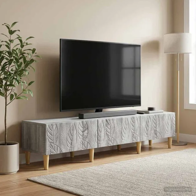 vidaXL TV-kast 147 x 34,5 x 30 cm Grijs Sonoma Bewerkt hout, foto 2