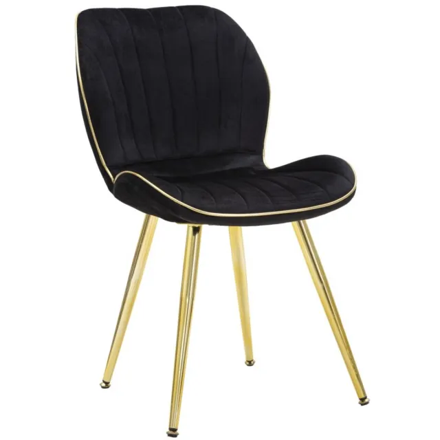 Mauro Ferretti Stoel Paris Chair Space Black/gold Set 2 Pz 46×58×77 cm Zwart