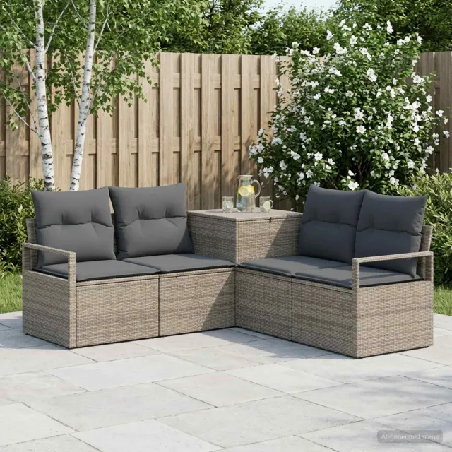 vidaXL Bankstel 5 st Grijs en Donkergrijs 177 x 177 x 85 cm