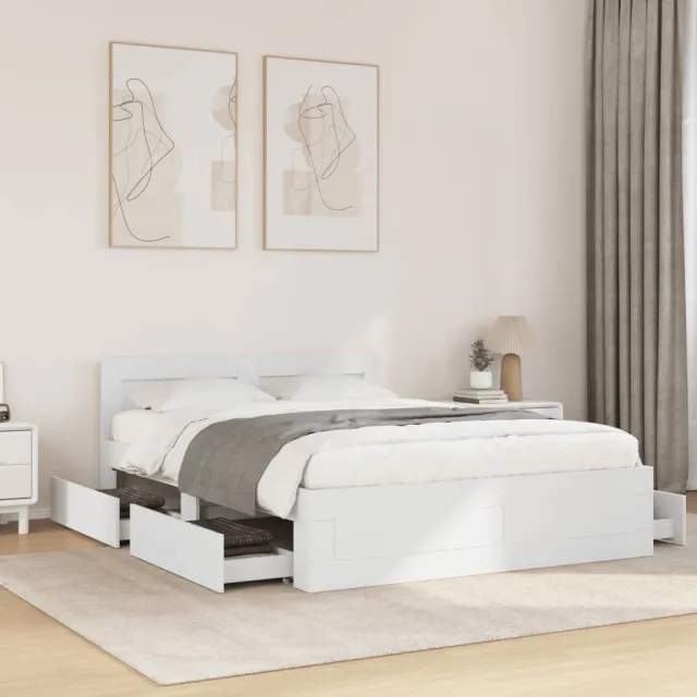 vidaXL Bedframe met hoofdeinde zonder matras 120x200 cm wit