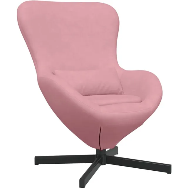 vidaXL Eivormige - stoel - Roze - 63 - x - 73 - x - 90 - cm - Fluweel