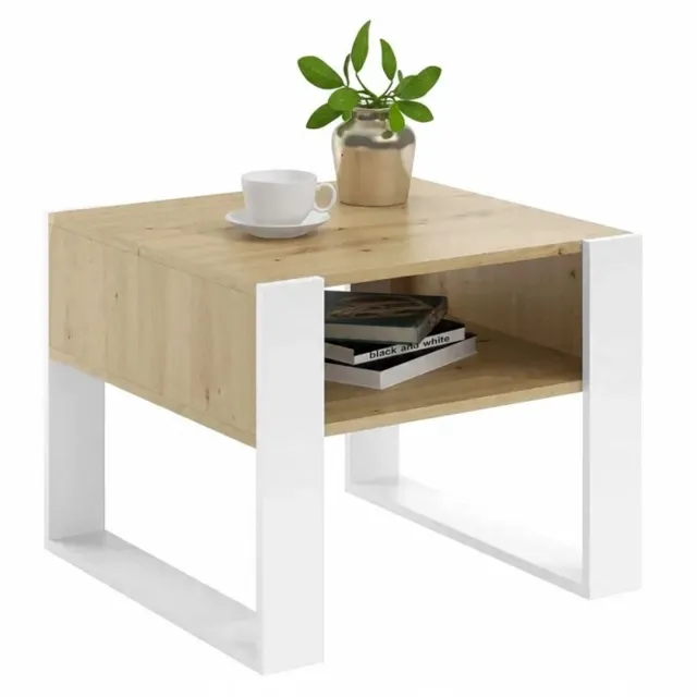 Per La Vita Kaja - Salontafel - Vierkant - Wit/Artisan-eiken