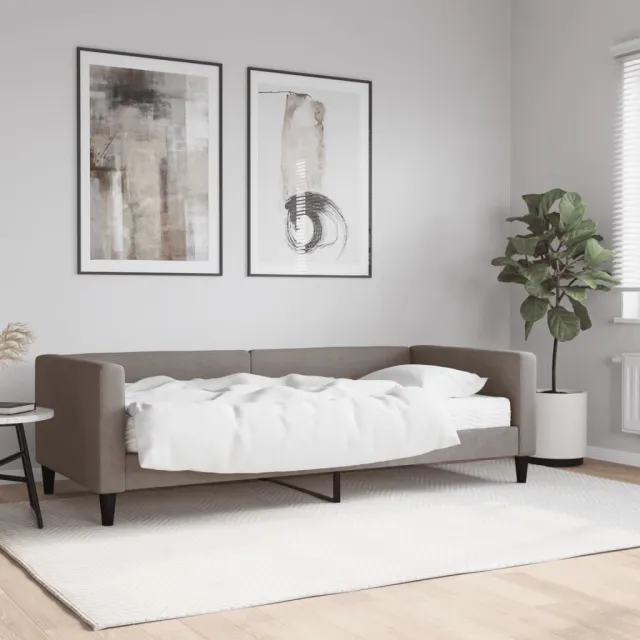 vidaXL Slaapbank met matras 90x200 cm stof taupe
