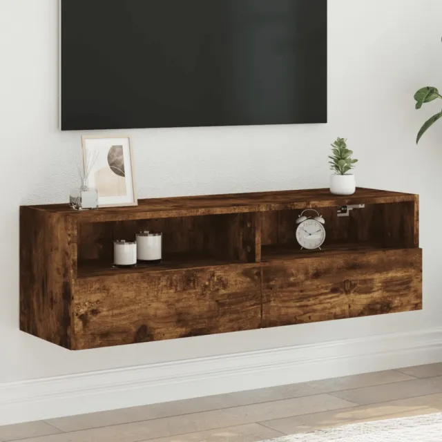 vidaXL Tv-wandmeubel 100x30x30 cm bewerkt hout gerookt eikenkleurig, foto 2