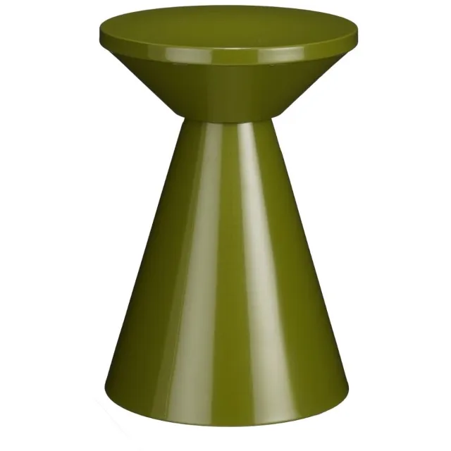 Mica Decorations Jim Bijzettafel - Salontafel met Strak Design voor de Woonkamer - Nachtkastje van Stevig IJzer - Rond Tafeltje voor Extra Opbergruimte - H45 x Ø30,5cm - Groen