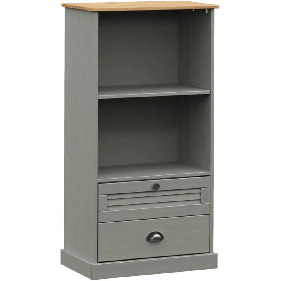 vidaXL Boekenkast VIGO 60x35x114,5 cm massief grenenhout grijs, foto 3